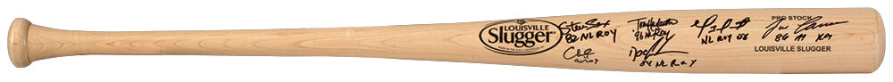 Rookie of the Year Winners Multi Signed Louisville Slugger Pro Stock Blonde Baseball Bat (6 Signatures / 6 Inscriptions) - ROYBAT101 - Rookie of the Year Winners Multi Signed Louisville Slugger Pro Stock Blonde Baseball Bat (6 Signatures / 6 Inscriptions) product image