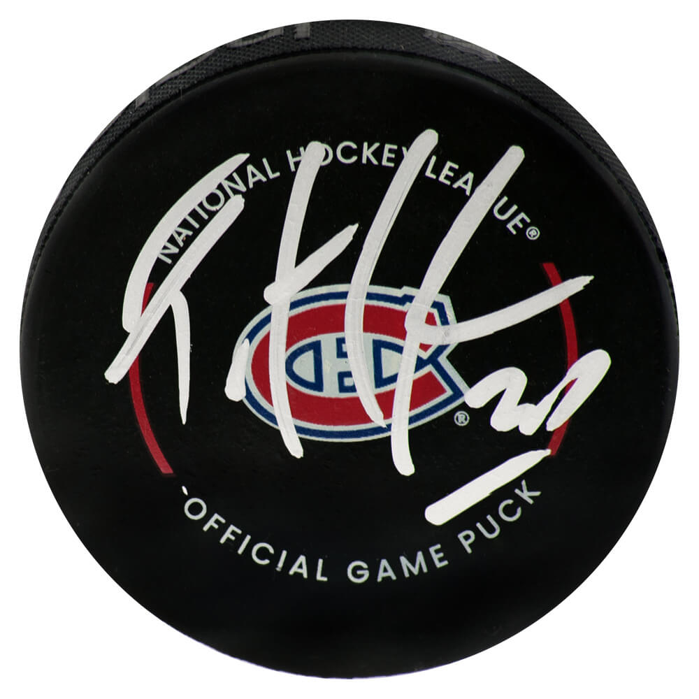 Patrick Roy Signed Montreal Canadiens Logo Official Game Hockey Puck - (Beckett) - ROYPUC402 - Patrick Roy Signed Montreal Canadiens Logo Official Game Hockey Puck - (Beckett) product image