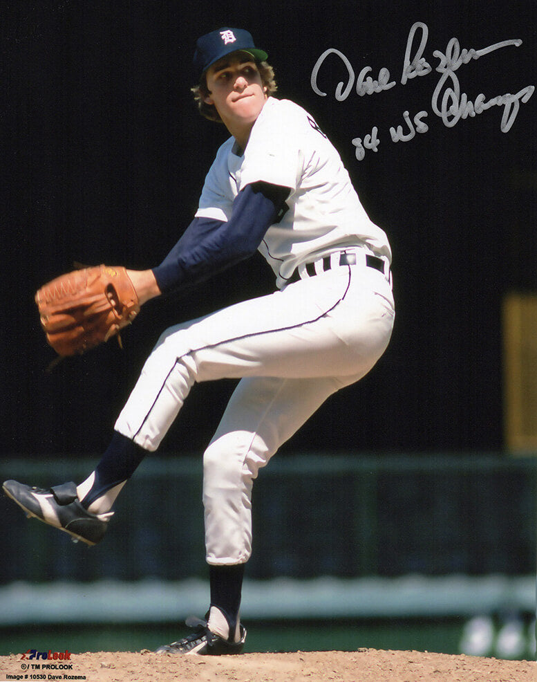Dave Rozema Signed Detroit Tigers Pitching White Jersey Action 8x10 Photo w/84 WS Champs - ROZ08P100 - Dave Rozema Signed Detroit Tigers Pitching White Jersey Action 8x10 Photo w/84 WS Champs product image
