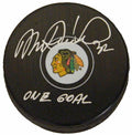 Michal Rozsival Signed Chicago Blackhawks Logo Hockey Puck w/One Goal - ROZPUC402 - Michal Rozsival Signed Chicago Blackhawks Logo Hockey Puck w/One Goal product image