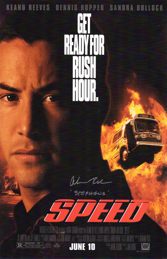 Alan Ruck Signed Speed 11x17 Movie Poster w/Stephens - RUCPST500 - Alan Ruck Signed Speed 11x17 Movie Poster w/Stephens product image