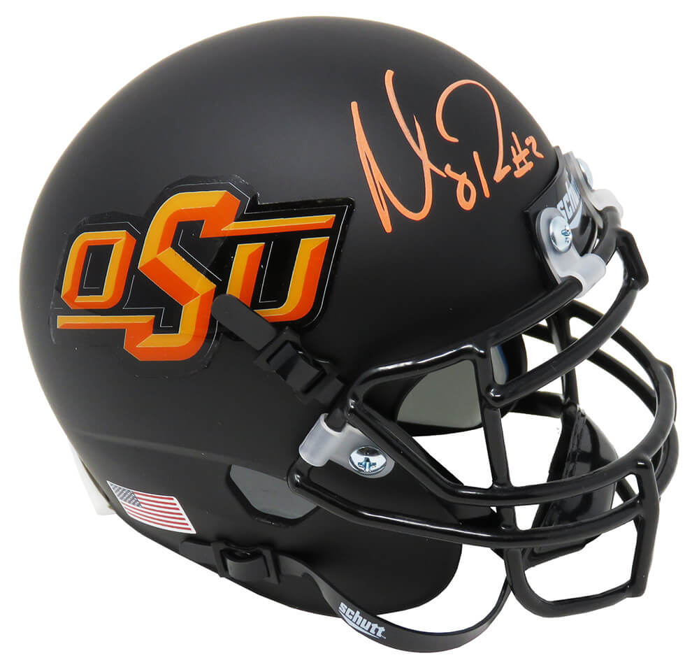 Mason Rudolph Signed Oklahoma State Cowboys Black Schutt Mini Helmet - RUDMIN302 - Mason Rudolph Signed Oklahoma State Cowboys Black Schutt Mini Helmet product image