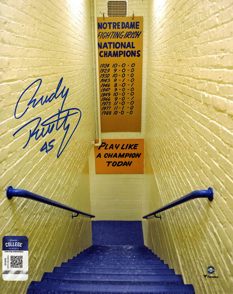 Rudy Ruettiger Signed Notre Dame Fighting Irish Play Like A Champion Today 8x10 Photo - RUE08P305 - Rudy Ruettiger Signed Notre Dame Fighting Irish Play Like A Champion Today 8x10 Photo product image