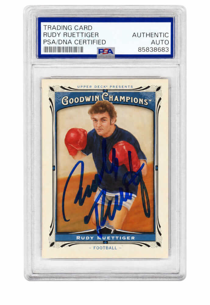 Rudy Ruettiger Signed 2013 Upper Deck Goodwin Champions Trading Card #184 - (PSA Encapsulated) - RUECAR302 - Rudy Ruettiger Signed 2013 Upper Deck Goodwin Champions Trading Card #184 - (PSA Encapsulated) product image
