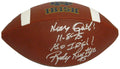 Rudy Ruettiger Signed Notre  Dame NCAA Logo Football w/Never Quit 11-8-75, Go Irish - RUEFTB302 - Rudy Ruettiger Signed Notre Dame NCAA Logo Football w/Never Quit 11-8-75, Go Irish product image