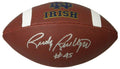 Rudy Ruettiger Signed Notre  Dame Rawlings Brown Logo Football - RUEFTB304 - Rudy Ruettiger Signed Notre Dame Rawlings Brown Logo Football product image