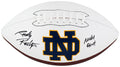 Rudy Ruettiger Signed Notre Dame Fighting Irish Logo Brands White Logo Football w/Never Quit - RUEFTB308 - Rudy Ruettiger Signed Notre Dame Fighting Irish Logo Brands White Logo Football w/Never Quit product image