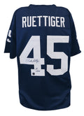 Rudy Ruettiger Signed Navy Throwback Custom College Football Jersey w/Go Irish - RUEJRY305 - Rudy Ruettiger Signed Navy Throwback Custom College Football Jersey w/Go Irish product image