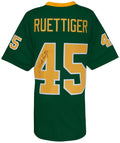 Rudy Ruettiger Signed Green Throwback Custom Football Jersey - RUEJRY306 - Rudy Ruettiger Signed Green Throwback Custom Football Jersey product image