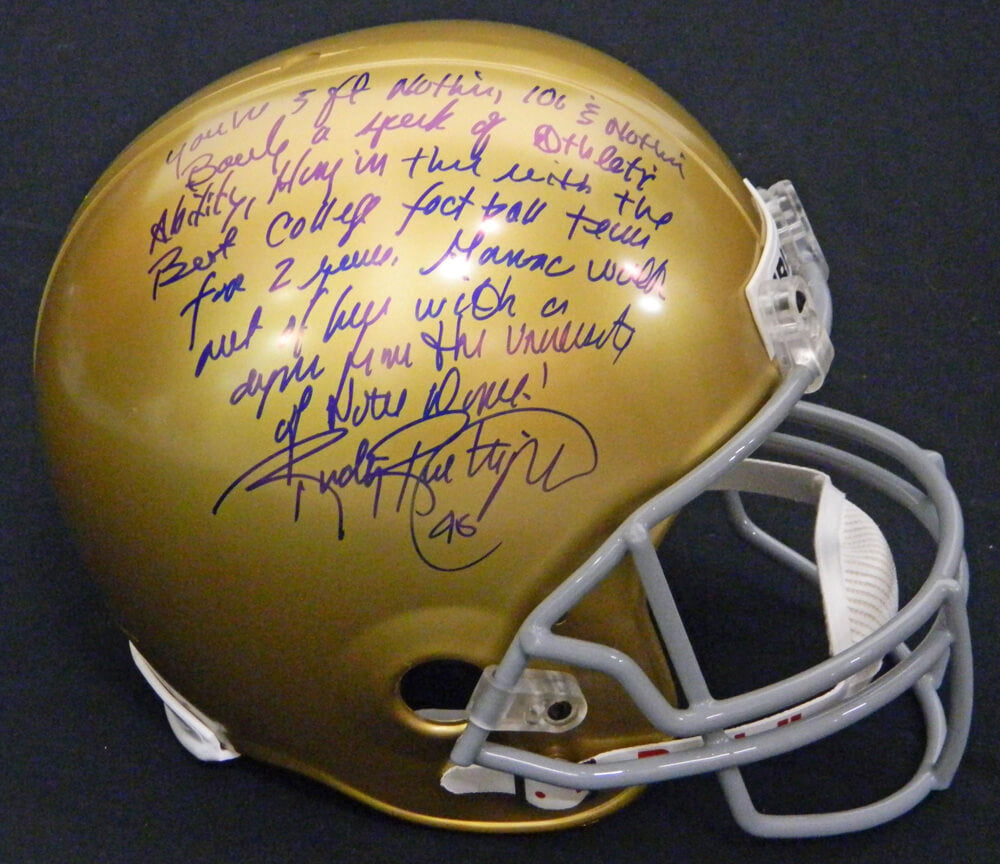 Rudy Ruettiger Signed Notre Dame Riddell F/S Replica Helmet w/(Five Foot Nothing Quote) - RUEREP305 - Rudy Ruettiger Signed Notre Dame Riddell F/S Replica Helmet w/(Five Foot Nothing Quote) product image