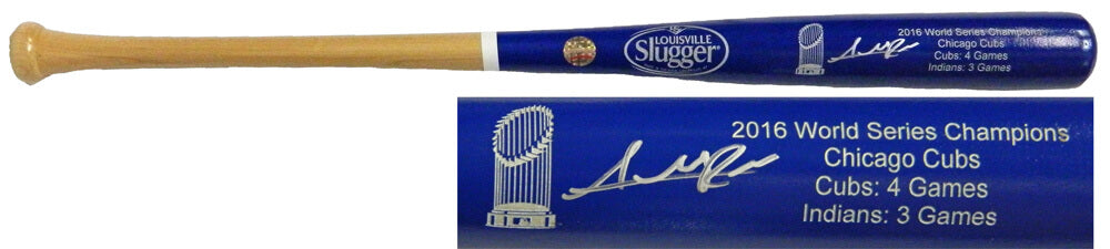 Addison Russell Signed Louisville Slugger Chicago Cubs 2016 World Series Champion Blue Dipped Bat - RUSBAT100 - Addison Russell Signed Louisville Slugger Chicago Cubs 2016 World Series Champion Blue Dipped Bat product image
