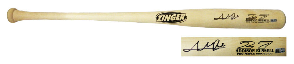 Addison Russell Signed Zinger X-Series Pro Maple  Game Model Name Engraved Baseball Bat - RUSBAT102 - Addison Russell Signed Zinger X-Series Pro Maple Game Model Name Engraved Baseball Bat product image