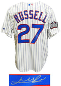 Addison Russell Signed Chicago Cubs White Pinstripe 2016 World Series Patch Majestic Jersey - RUSJRY100 - Addison Russell Signed Chicago Cubs White Pinstripe 2016 World Series Patch Majestic Jersey product image
