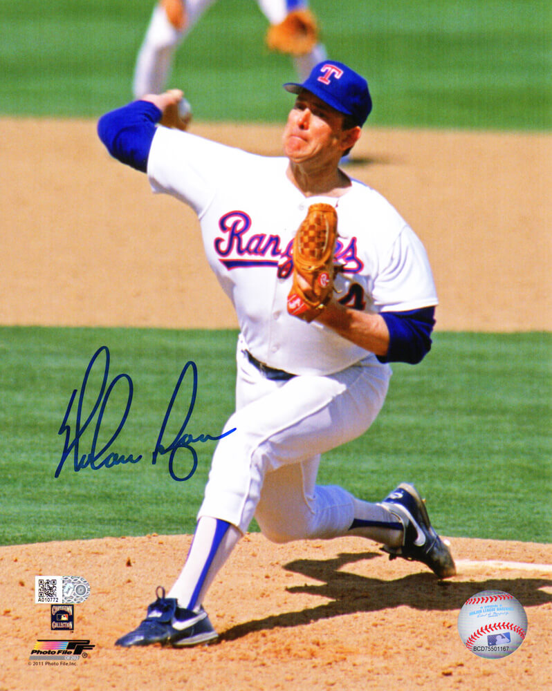 Nolan Ryan Signed Texas Rangers Pitching Action 8x10 Photo - RYA08P102 - Nolan Ryan Signed Texas Rangers Pitching Action 8x10 Photo product image