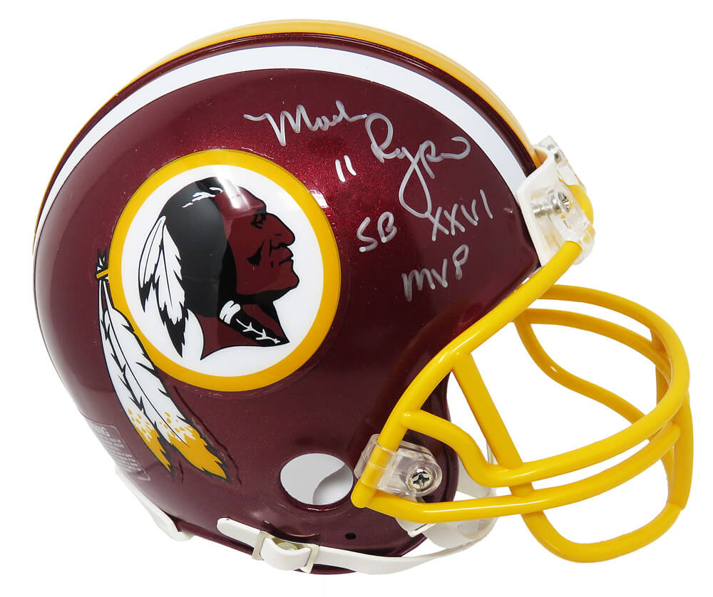 Mark Rypien Signed Washington Redskins Riddell Mini Helmet w/SB XXVI MVP - RYPMIN300 - Mark Rypien Signed Washington Redskins Riddell Mini Helmet w/SB XXVI MVP product image