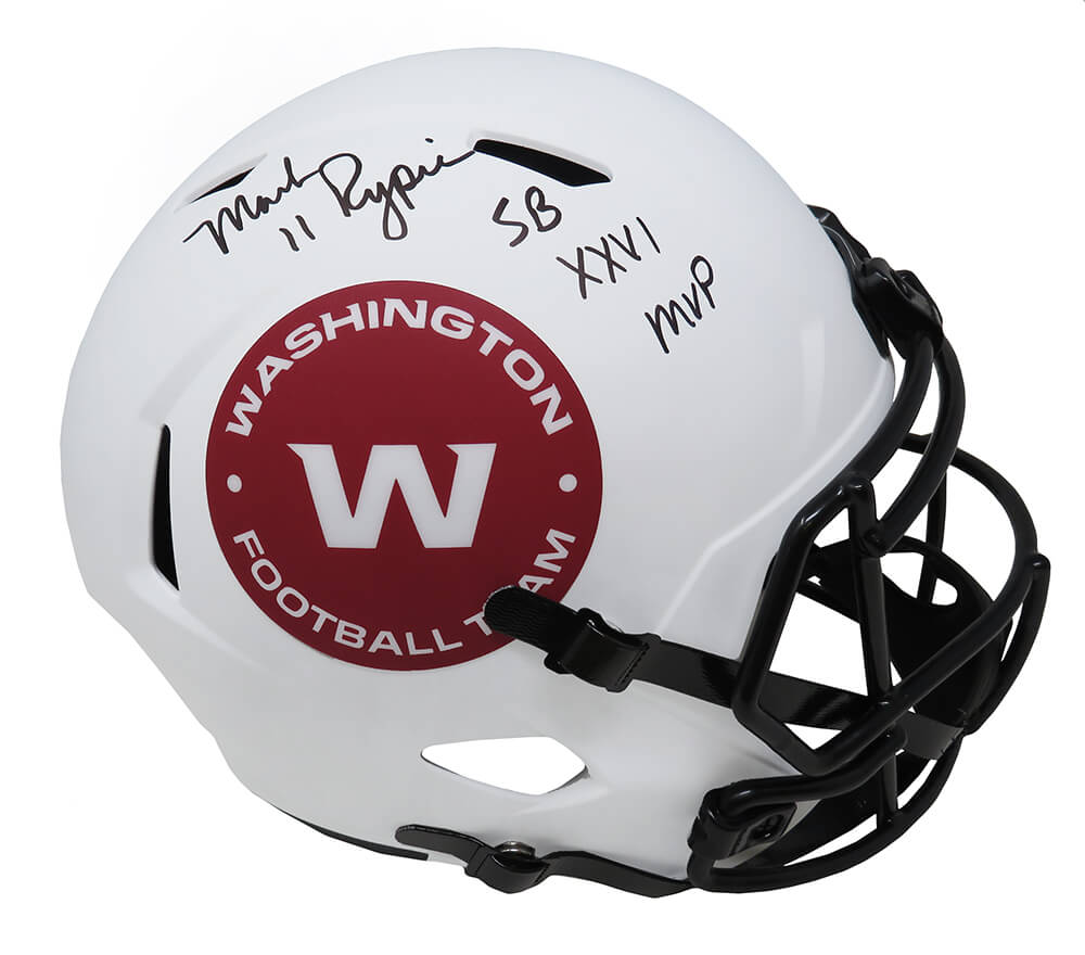 Mark Rypien Signed Washington Football Team Lunar Eclipse Riddell Full Size Speed Replica Helmet w/SB XXVI MVP - RYPREP301 - Mark Rypien Signed Washington Football Team Lunar Eclipse Riddell Full Size Speed Replica Helmet w/SB XXVI MVP product image