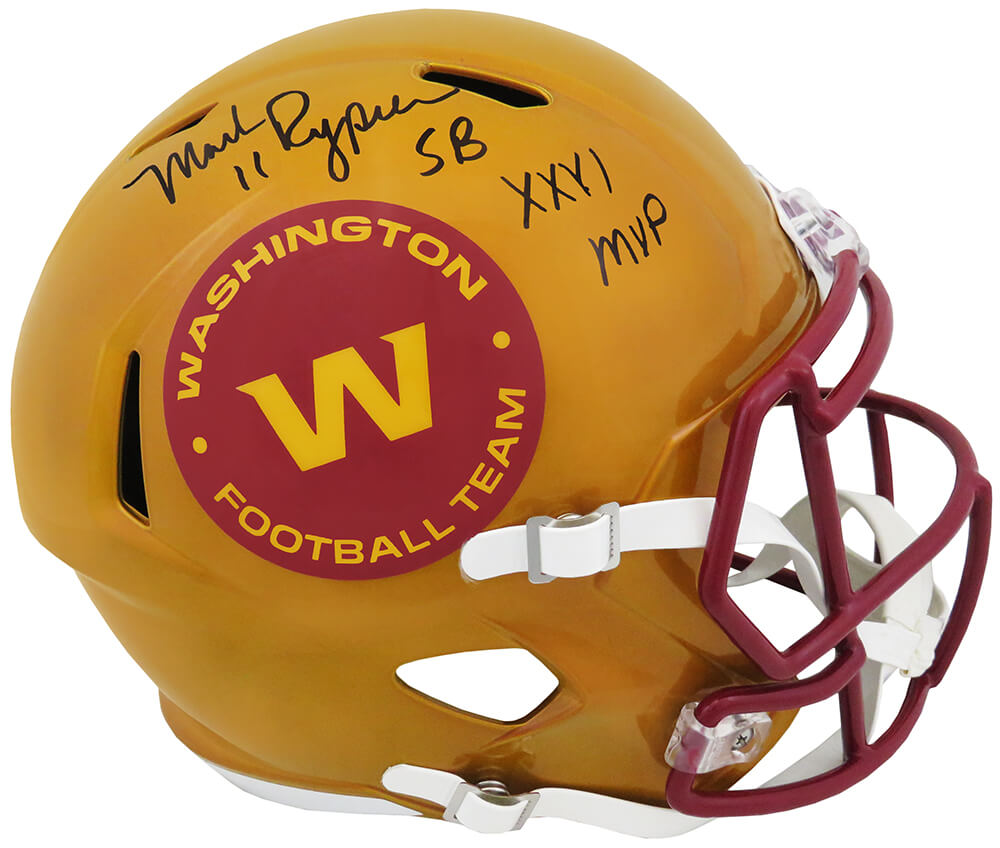 Mark Rypien Signed Washington Football Team FLASH Riddell Full Size Speed Replica Helmet w/SB XXVI MVP - RYPREP302 - Mark Rypien Signed Washington Football Team FLASH Riddell Full Size Speed Replica Helmet w/SB XXVI MVP product image