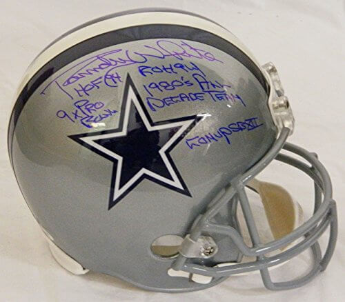 Randy White Signed Dallas Cowboys Riddell Full-Size Replica Helmet w/5 Stats - WHIREP301 - Randy White Signed Dallas Cowboys Riddell Full-Size Replica Helmet w/5 Stats product image