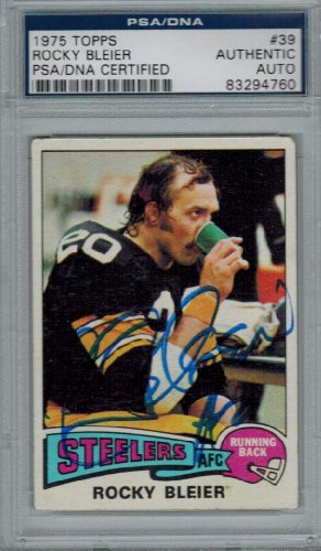 Rocky Bleier Signed Autographed Steelers 1975 Topps Rookie Card #39 PSA/DNA - BLECAR300 - Rocky Bleier Signed Autographed Steelers 1975 Topps Rookie Card #39 PSA/DNA product image