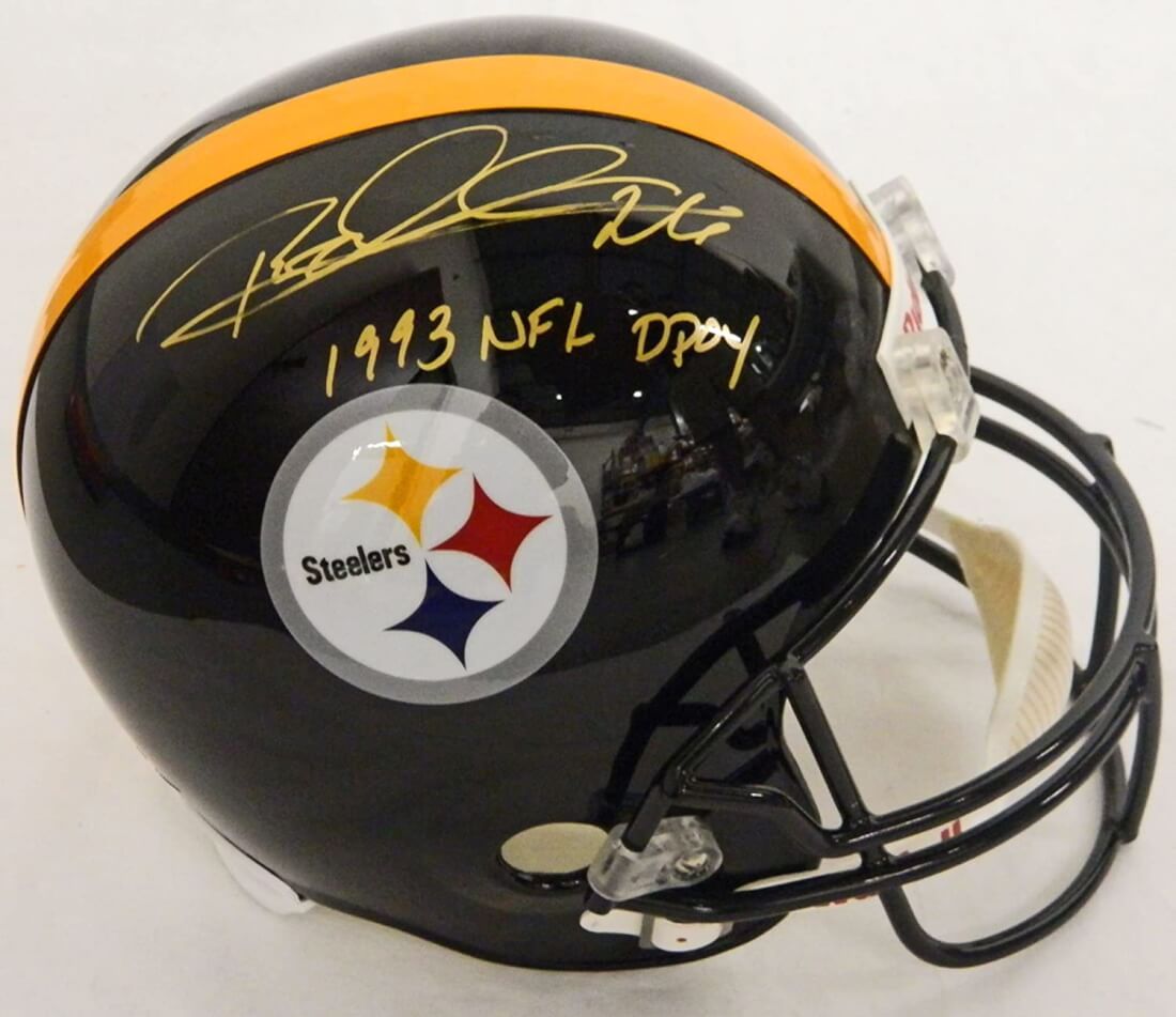 Rod Woodson Signed Autographed Steelers Riddell Full-Size Replica Helmet w/1993 NFL DPOY - WOOREP300 - Rod Woodson Signed Autographed Steelers Riddell Full-Size Replica Helmet w/1993 NFL DPOY product image