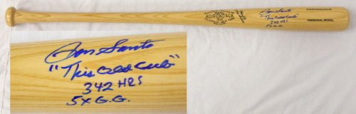 Ron Santo Signed Autographed 60's Style Adirondack Bat w/3 inscriptions - SANBAT105 - Ron Santo Signed Autographed 60's Style Adirondack Bat w/3 inscriptions product image