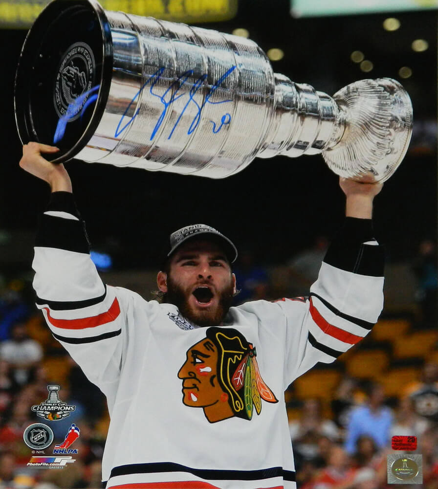 Brandon Saad Signed Chicago Blackhawks 2013 Stanley Cup Holding Trophy 16x20 Photo - SAA16P400 - Brandon Saad Signed Chicago Blackhawks 2013 Stanley Cup Holding Trophy 16x20 Photo product image