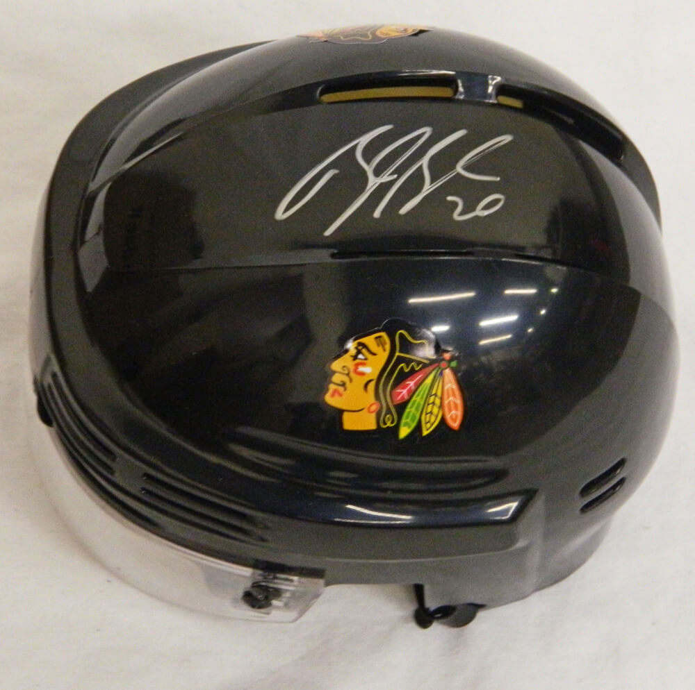 Brandon Saad Signed Blackhawks Black Hockey Mini Helmet - SAAMIN400 - Brandon Saad Signed Blackhawks Black Hockey Mini Helmet product image