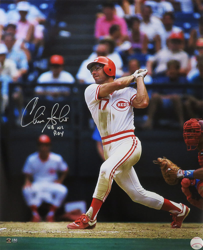 Chris Sabo Signed Cincinnati Reds Swinging Action 16x20 Photo w/88 NL ROY - SAB16P100 - Chris Sabo Signed Cincinnati Reds Swinging Action 16x20 Photo w/88 NL ROY product image