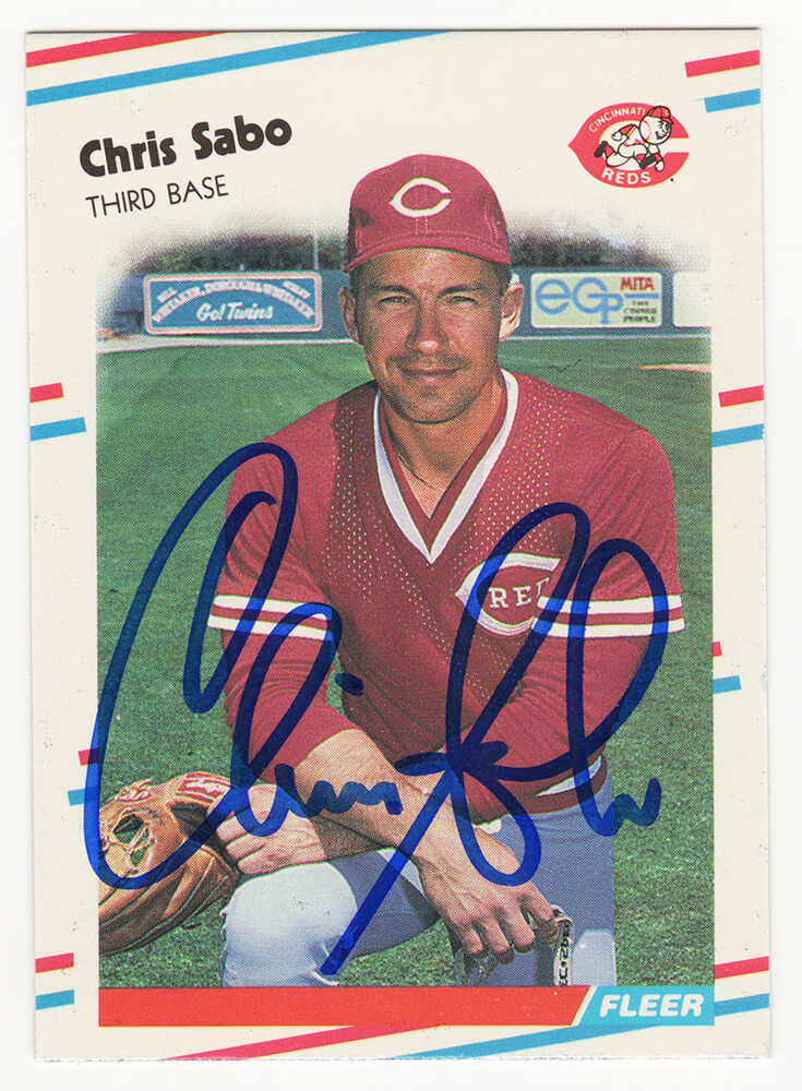 Chris Sabo Signed Cincinnati Reds 1988 Fleer Update Rookie Baseball Trading Card #U-87 - SABCAR101 - Chris Sabo Signed Cincinnati Reds 1988 Fleer Update Rookie Baseball Trading Card #U-87 product image