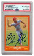 Chris Sabo Signed Cincinnati Reds 1988 Score Rookie Baseball Trading Card #100T - (PSA Encapsulated) - SABCAR105 - Chris Sabo Signed Cincinnati Reds 1988 Score Rookie Baseball Trading Card #100T - (PSA Encapsulated) product image