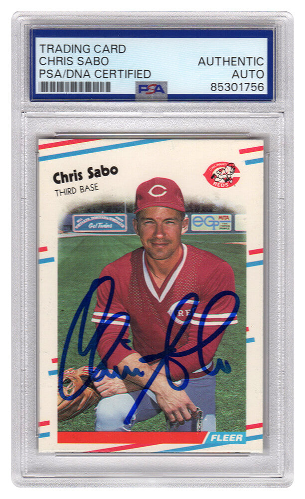 Chris Sabo Signed Reds 1988 Fleer Update Rookie Baseball Card #U-87 - (PSA Encapsulated) - SABCAR108 - Chris Sabo Signed Reds 1988 Fleer Update Rookie Baseball Card #U-87 - (PSA Encapsulated) product image