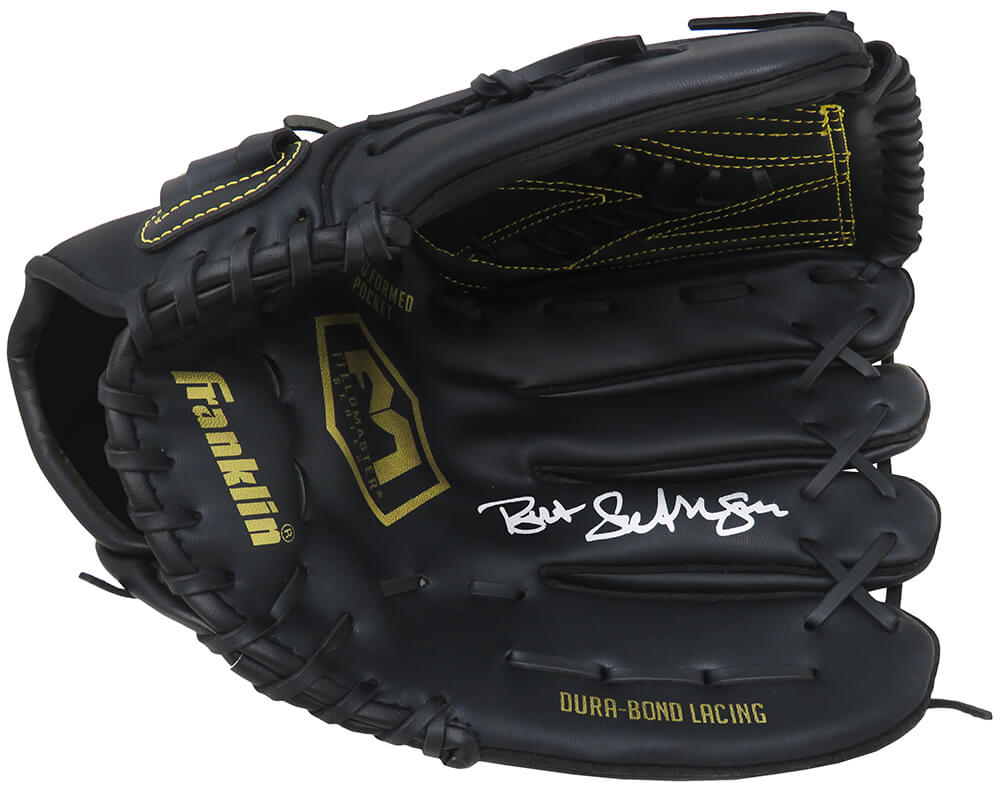 Bret Saberhagen Signed Franklin Black Baseball Fielders Glove - SABGLV100 - Bret Saberhagen Signed Franklin Black Baseball Fielders Glove product image