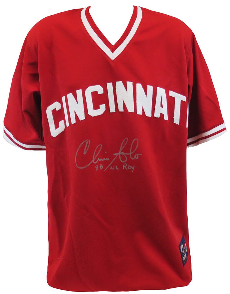Chris Sabo Signed Cincinnati Reds T/B Majestic Red Replica Baseball Jersey w/88 NL ROY - SABJRY110 - Chris Sabo Signed Cincinnati Reds T/B Majestic Red Replica Baseball Jersey w/88 NL ROY product image