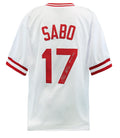 Chris Sabo Signed White Custom Baseball Jersey w/88 NL ROY - SABJRY111 - Chris Sabo Signed White Custom Baseball Jersey w/88 NL ROY product image
