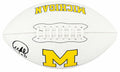 Mike Sainristil Signed Michigan Wolverines Logo Brands White Logo Football - SAIFTB302 - Mike Sainristil Signed Michigan Wolverines Logo Brands White Logo Football product image