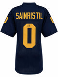 Mike Sainristil Signed Navy Custom College Football Jersey - SAIJRY300 - Mike Sainristil Signed Navy Custom College Football Jersey product image