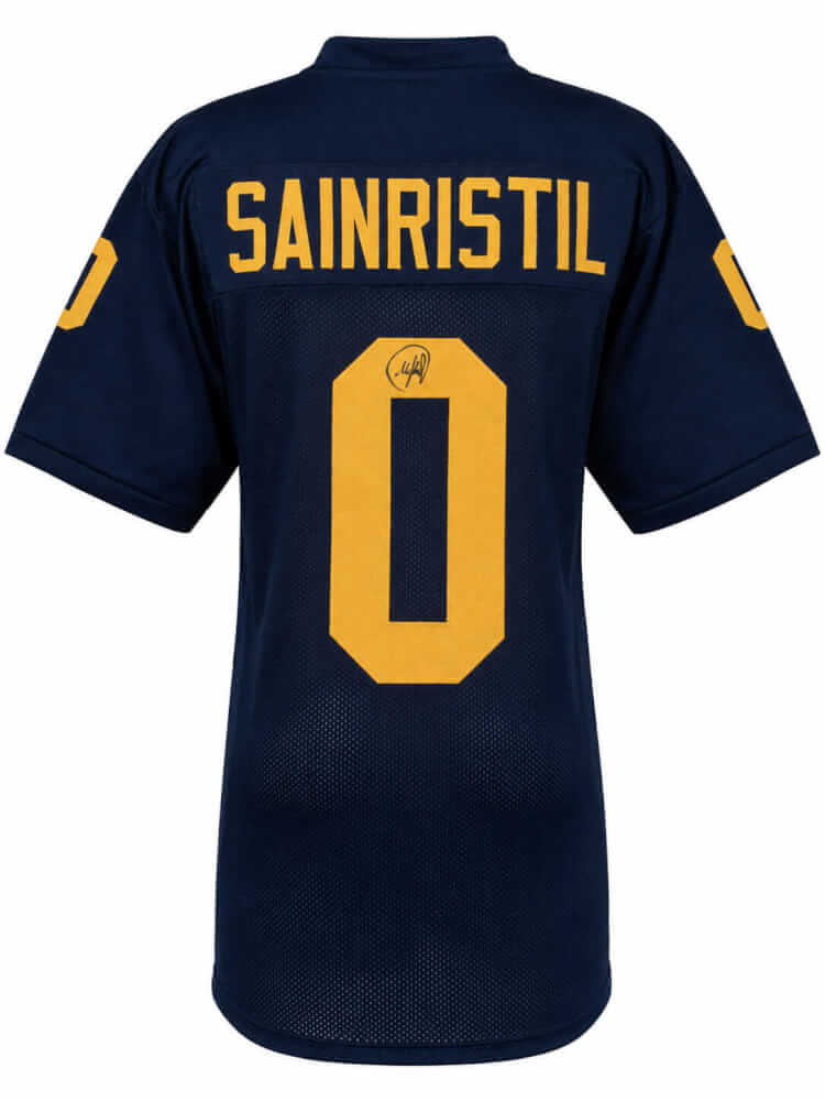 Mike Sainristil Signed Navy Custom College Football Jersey - SAIJRY300 - Mike Sainristil Signed Navy Custom College Football Jersey product image