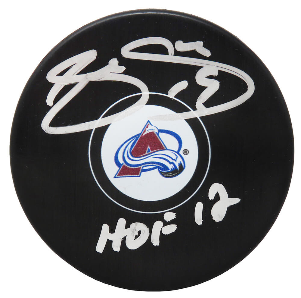Joe Sakic Signed Colorado Avalanche Logo Hockey Puck w/HOF'12 - SAKPUC400 - Joe Sakic Signed Colorado Avalanche Logo Hockey Puck w/HOF'12 product image