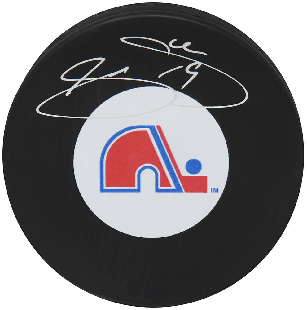 Joe Sakic Signed Quebec Nordiques Logo Hockey Puck - SAKPUC401 - Joe Sakic Signed Quebec Nordiques Logo Hockey Puck product image