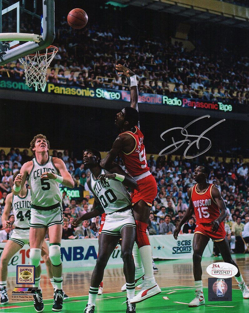 Ralph Sampson Signed Houston Rockets Hook Shot vs Celtics 8x10 Photo - SAM08P200 - Ralph Sampson Signed Houston Rockets Hook Shot vs Celtics 8x10 Photo product image