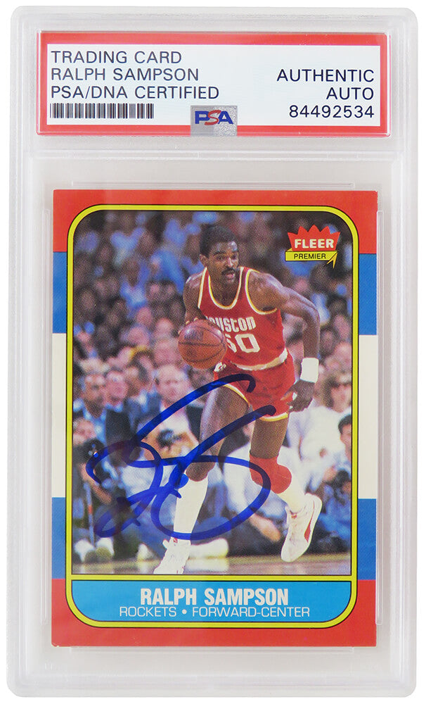 Ralph Sampson Signed Houston Rockets 1986 Fleer Basketball Rookie Card #97 (PSA/DNA Encapsulated) - SAMCAR202 - Ralph Sampson Signed Houston Rockets 1986 Fleer Basketball Rookie Card #97 (PSA/DNA Encapsulated) product image