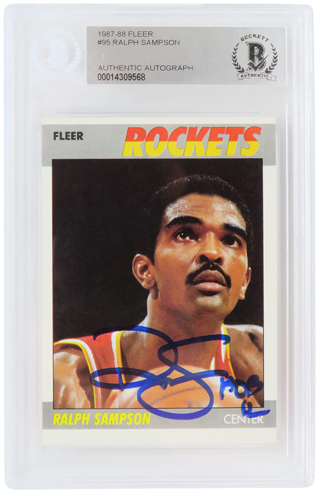 Ralph Sampson Signed Houston Rockets 1987 Fleer Basketball Card #95 w/HOF'12 - (Beckett Encapsulated) - SAMCAR204 - Ralph Sampson Signed Houston Rockets 1987 Fleer Basketball Card #95 w/HOF'12 - (Beckett Encapsulated) product image