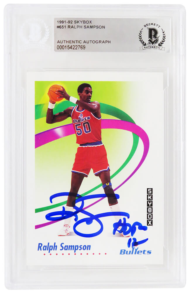 Ralph Sampson Signed Washington Bullets 1991-92 Skybox Basketball Card #651 w/HOF'12 - (Beckett Encapsulated) - SAMCAR208 - Ralph Sampson Signed Washington Bullets 1991-92 Skybox Basketball Card #651 w/HOF'12 - (Beckett Encapsulated) product image