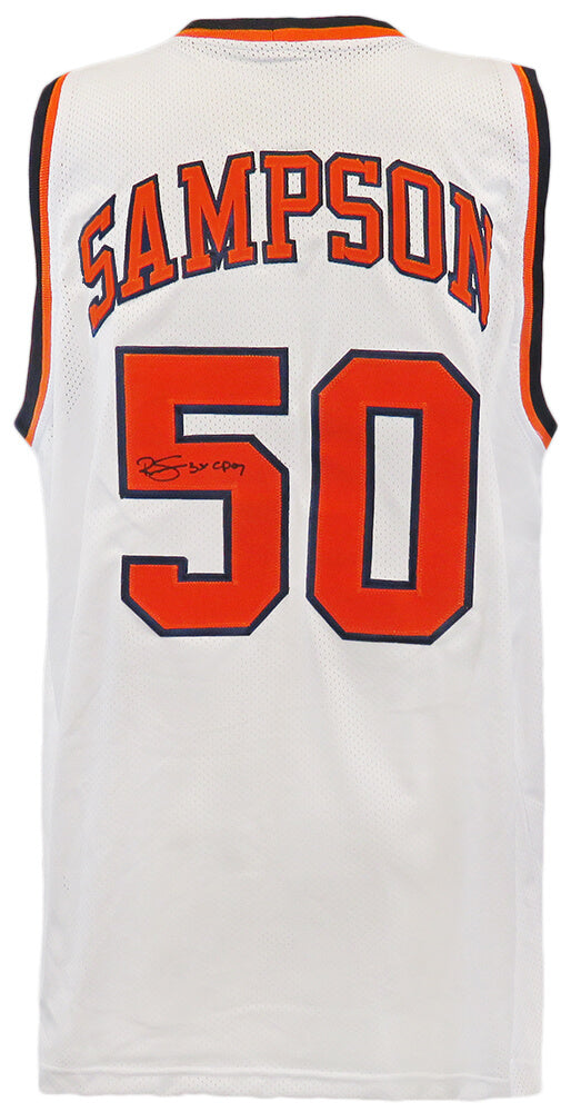 Ralph Sampson Signed White Custom College Basketball Jersey w/3x C'POY - SAMJRY202 - Ralph Sampson Signed White Custom College Basketball Jersey w/3x C'POY product image