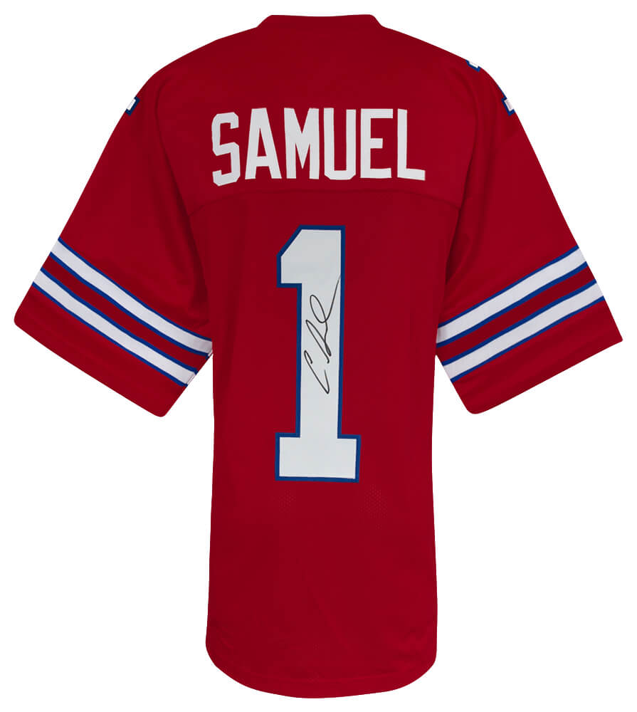 Curtis Samuel Signed Red Custom Football Jersey - SAMJRY310 - Curtis Samuel Signed Red Custom Football Jersey product image