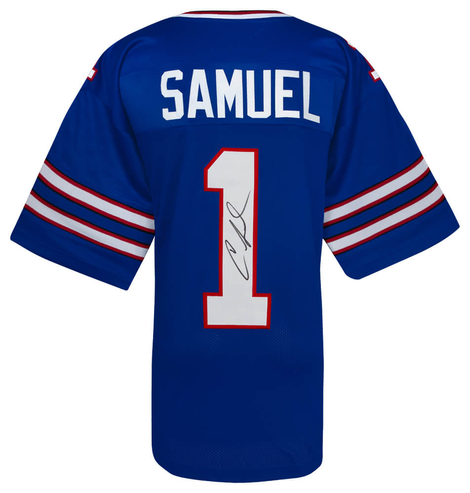 Curtis Samuel Signed Blue Custom Football Jersey - SAMJRY311 - Curtis Samuel Signed Blue Custom Football Jersey product image