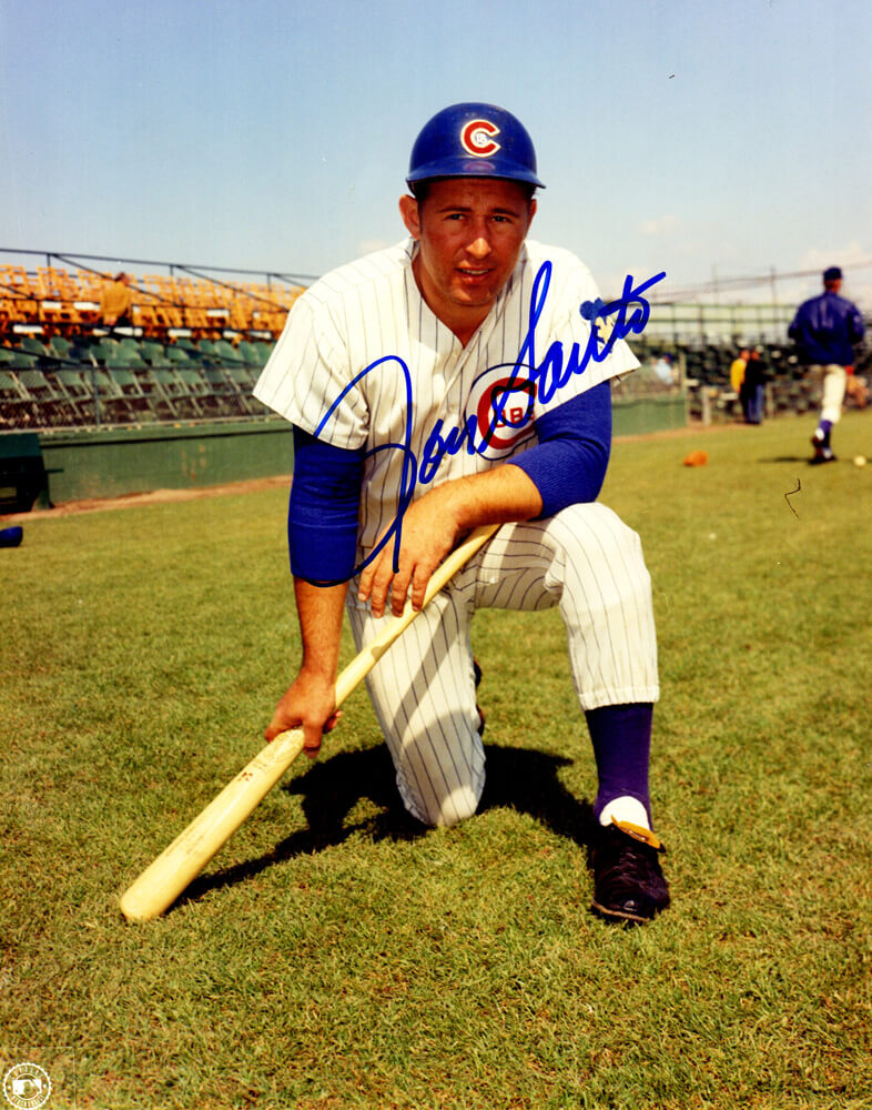 Ron Santo Signed Chicago Cubs Kneeling With Bat Pose 8x10 Photo - SAN08P109 - Ron Santo Signed Chicago Cubs Kneeling With Bat Pose 8x10 Photo product image