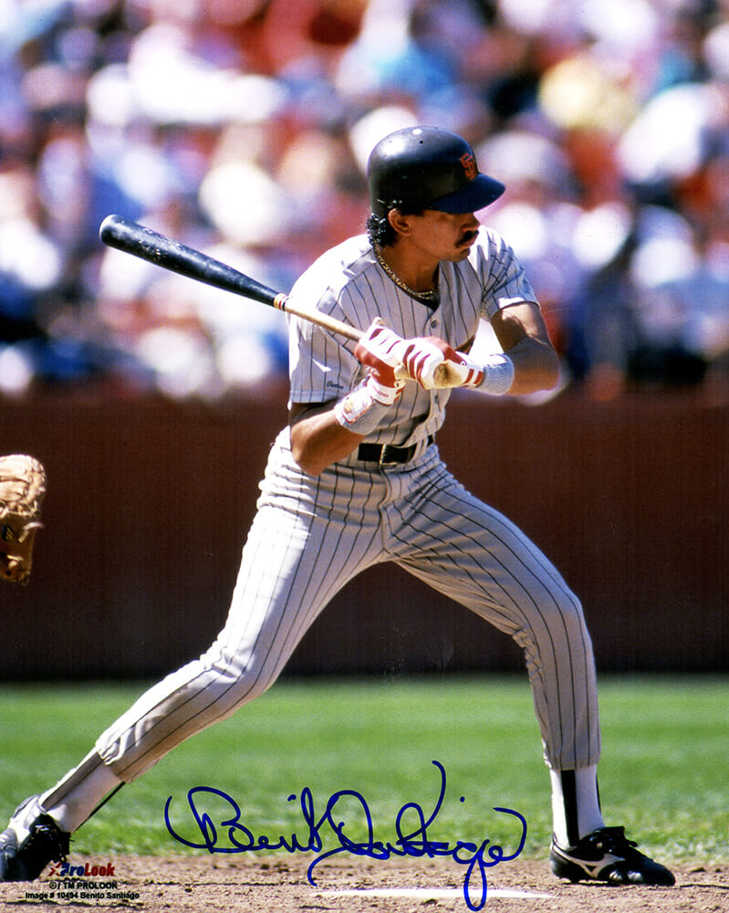 Benito Santiago Signed San Diego Padres Batting Action 8x10 Photo - SAN08P131 - Benito Santiago Signed San Diego Padres Batting Action 8x10 Photo product image
