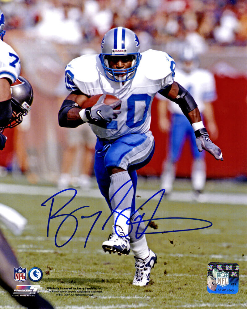 Barry Sanders Signed Detroit Lions High Step Action 8x10 Photo - SAN08P313 - Barry Sanders Signed Detroit Lions High Step Action 8x10 Photo product image