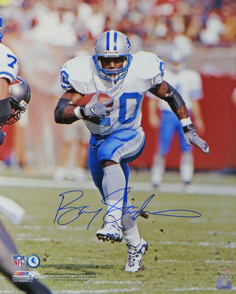 Barry Sanders Signed Detroit Lions High Step Action 16x20 Photo - SAN16P312 - Barry Sanders Signed Detroit Lions High Step Action 16x20 Photo product image